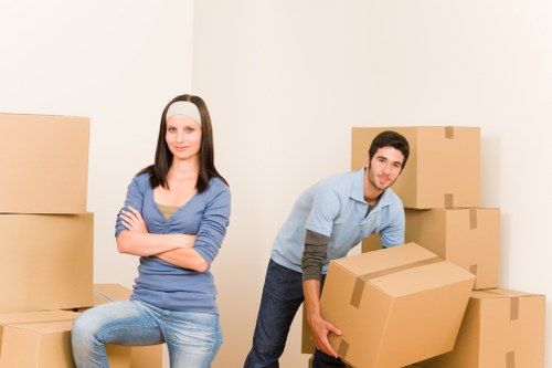 Moving van outside a Norbury home with packing supplies