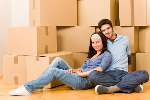 Packed household items ready for transport during a Norbury move