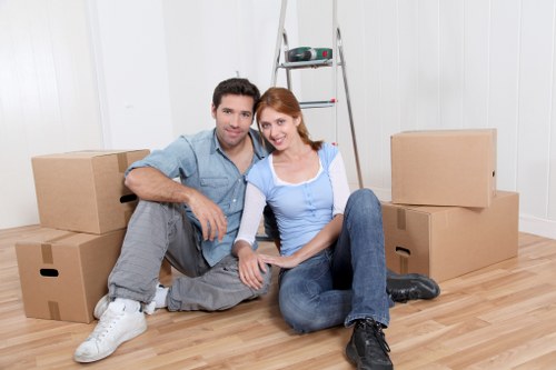 Packed household items ready for collection and delivery